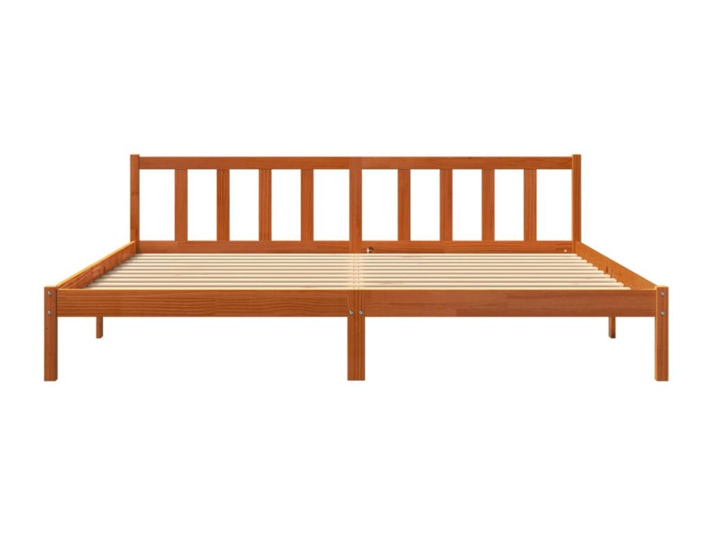 Cadre de lit cire marron 200x200 cm bois de pin massif