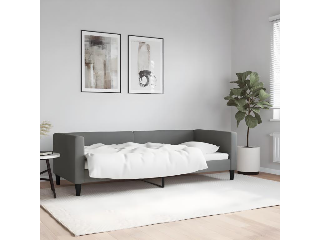 Lit de repos sans matelas gris foncé 80x200 cm tissu
