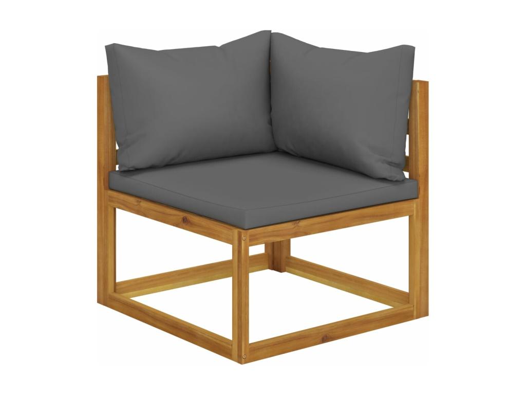 Salon de jardin 5 pièces avec coussin Bois d'Vertchez solide