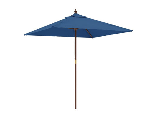Parasol de jardin avec mât en bois bleu azuré 198x198x231 cm