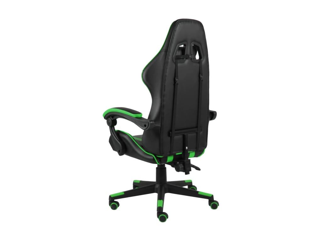 Fauteuil de jeux vidéo Noir et vert Similicuir
