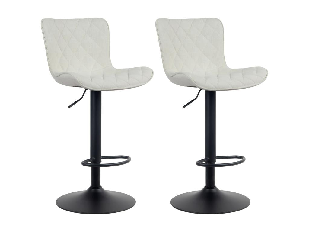 Lot de 2 Tabourets de bar - Tissu / Métal - Crème - Vertchez