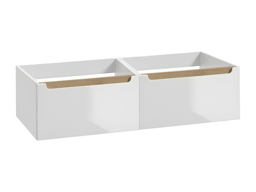 Meuble sous-vasque 120cm 2 tiroirs Vertchez Blanc et Bois