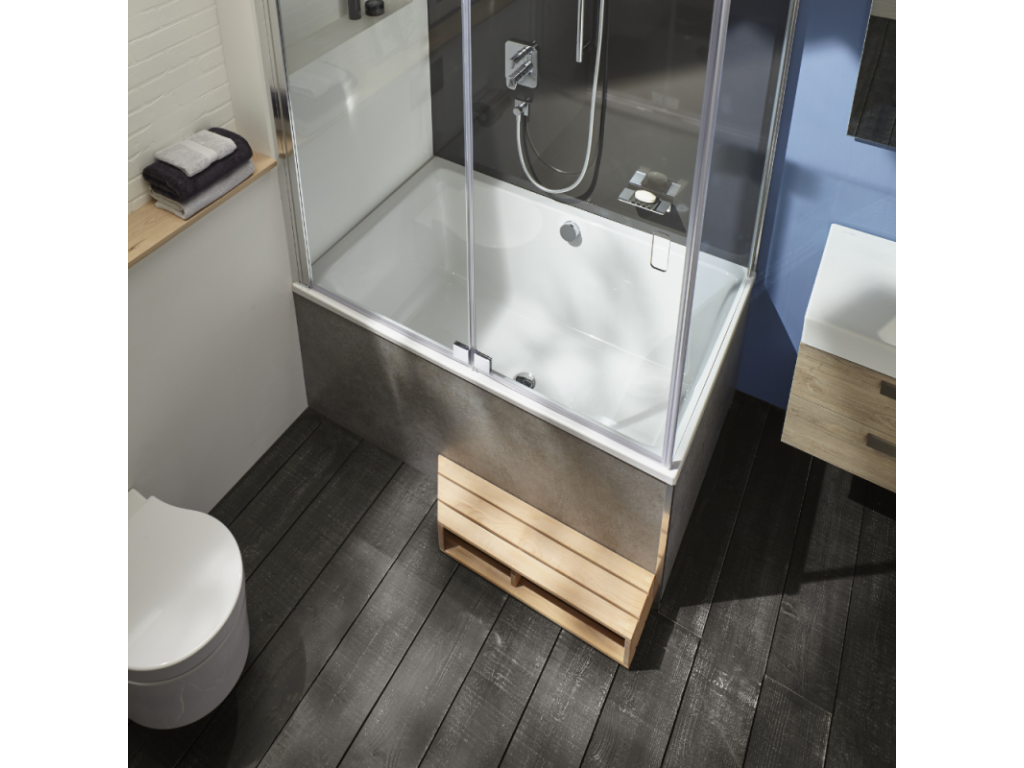 Marche pied pour baignoire Vertchez 50 cm bois