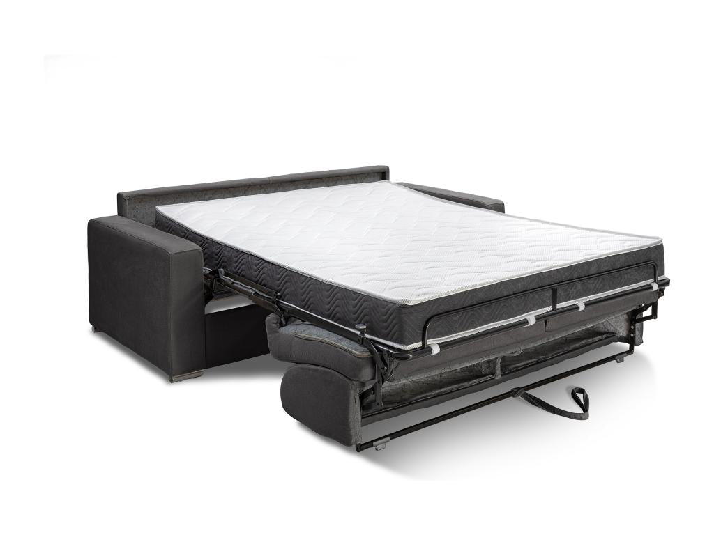 Canapé 4 places convertible express en velours bleu nuit - Couchage 160 cm - Matelas 18 cm Vertchez