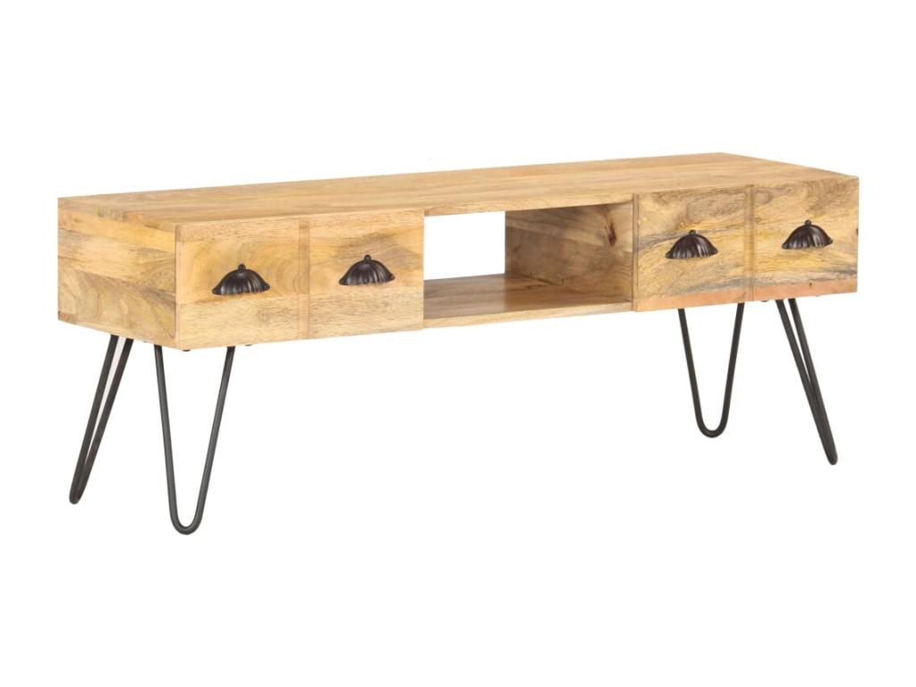 Meuble TV 120x35x45 cm Bois solide de manguier