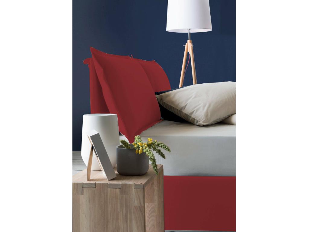 Lit double Vertchez Lit coffre avec revêtement en tissu Made in Italy Ouverture frontale adapté pour matelas 140x200 cm Rouge