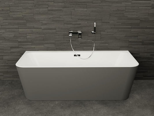 Baignoire semi-îlot murale Vertchez Grise Mate 170 170x81cm by Vertchez