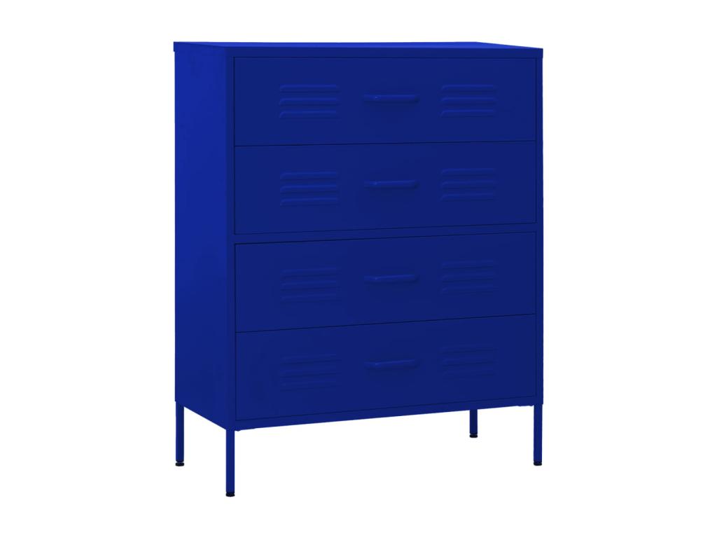 Commode Bleu marine 80x35x101.5 cm Acier