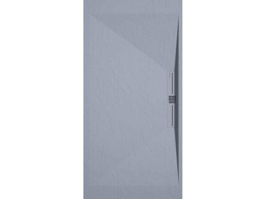 Receveur de douche Gris finition Ardoise Vertchez SIDE grille de couleur - 90x70 cm