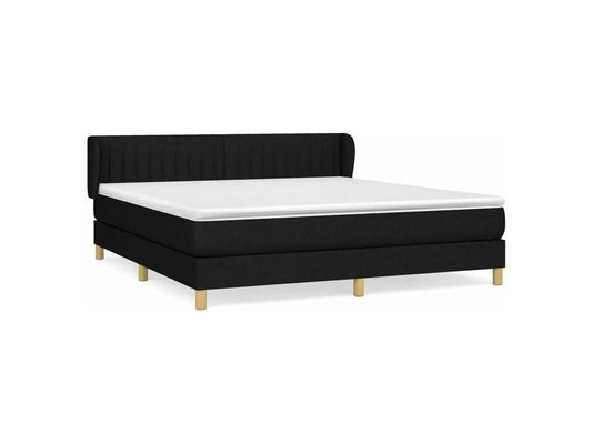 Sommier à Vertchez de lit avec matelas Noir 180x200 Tissu