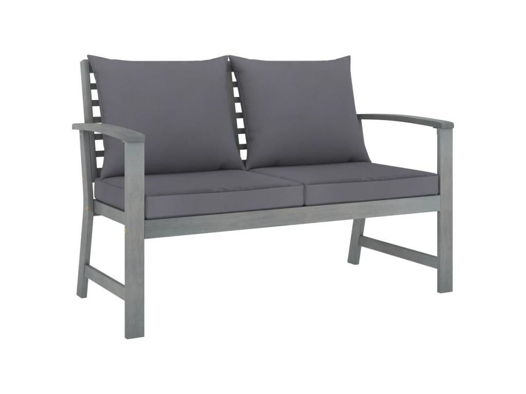Salon de jardin 5 pcs avec coussin Bois d'Vertchez solide Gris