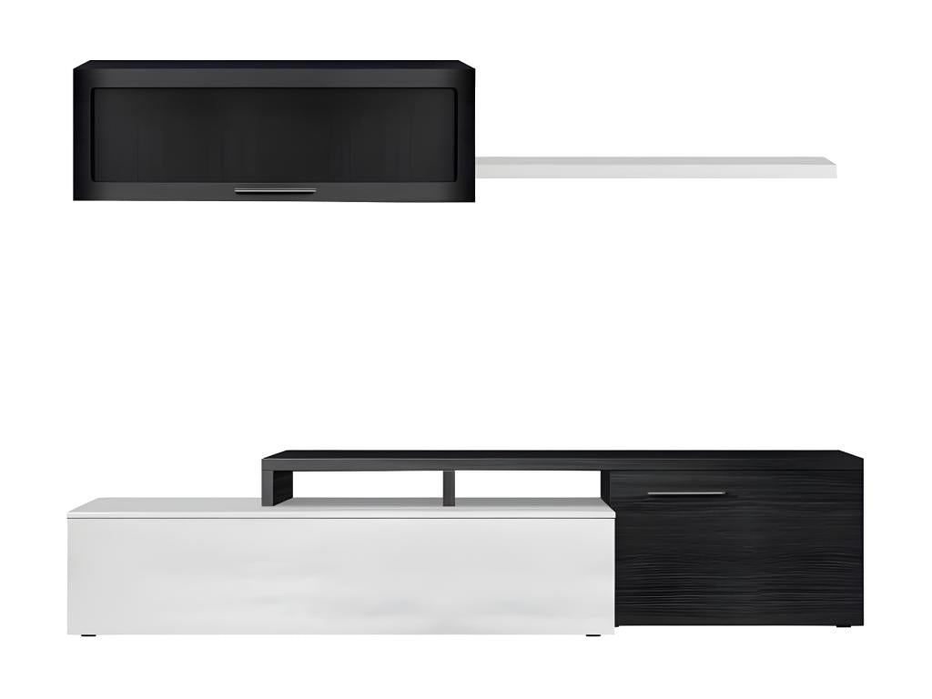 Meuble TV modulable angle Blanc/Gris Cendre - Vertchez