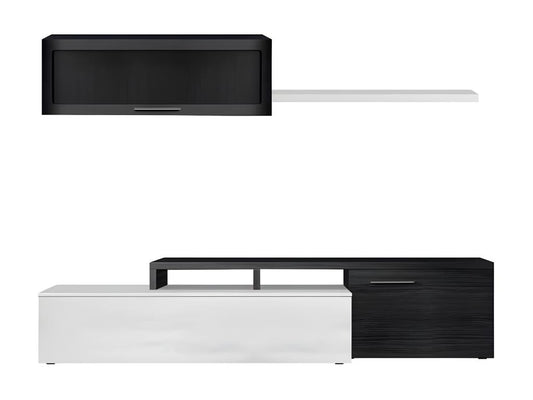 Meuble TV modulable angle Blanc/Gris Cendre - Vertchez