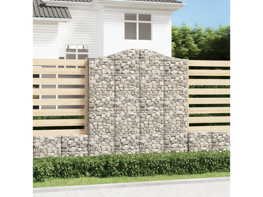 Paniers à gabions arqués 4 pièces 200x50x220/240 cm Fer galvanisé