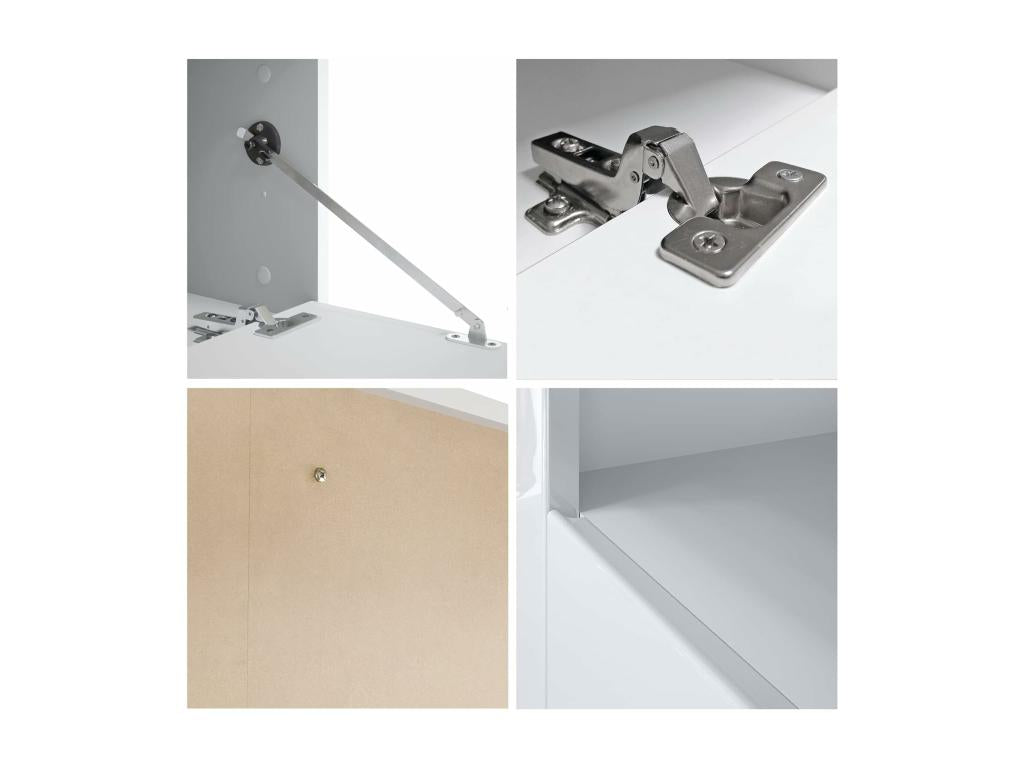 Meuble Bas Noir Et Bordeaux Façade Laquée Corps Mat 46x155x40 Cm