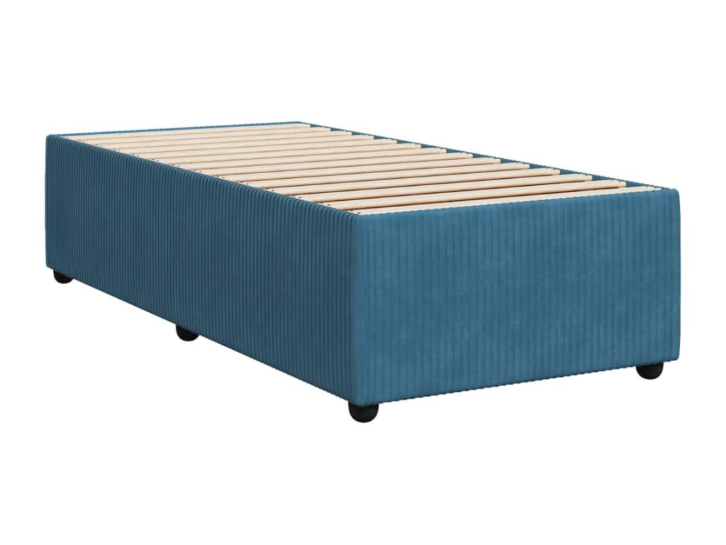 Cadre de lit sans matelas bleu 90x200 cm velours