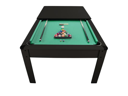 Billard Américain Vertchez 7Ft - 226.5x126.5x80 cm avec accessoires et plateau dînatoire - Couleur Noir