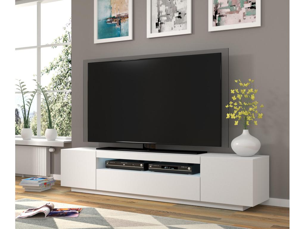 Meuble Tv AURA RTV200 3D 200x37x42 Blanc