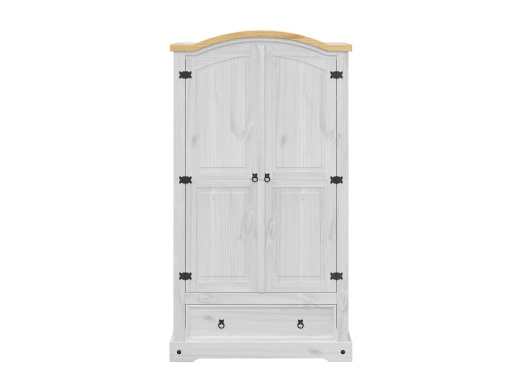 Garde-robe Vertchez blanc 102x52x186 cm bois de pin massif