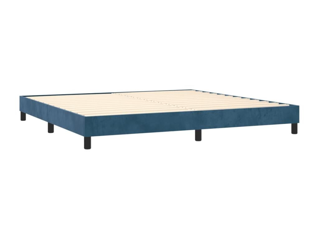 Lit à sommier tapissier et matelas Bleu foncé 200x200cm Velours