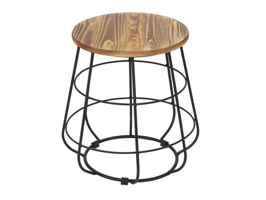 2x tabouret avec table Vertchez-A80 ensemble desgin industriel bois naturel