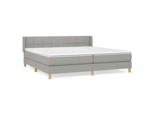 Sommier à Vertchez de lit avec matelas Gris clair 200x200 Tissu