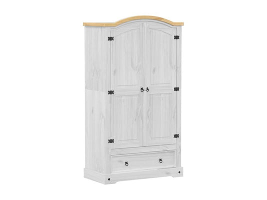 Garde-robe Vertchez blanc 102x52x186 cm bois de pin massif