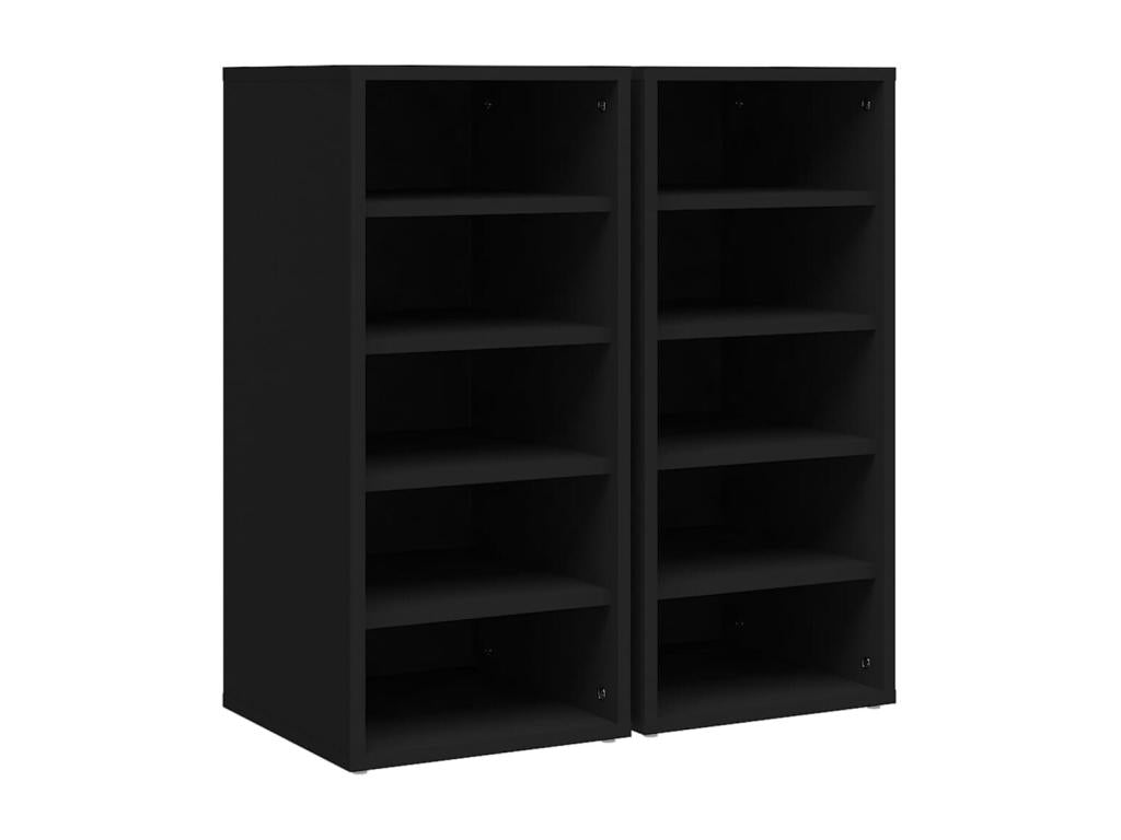 Armoires à chaussures 2 pcs Noir 31.5x35x70