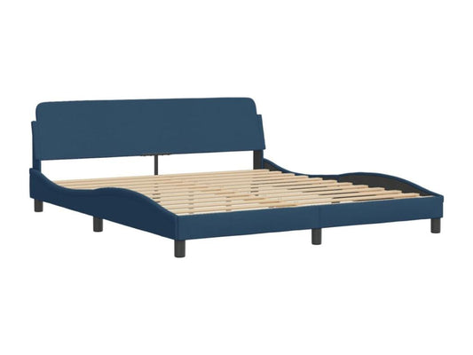 Lit avec matelas bleu 180x200 cm tissu