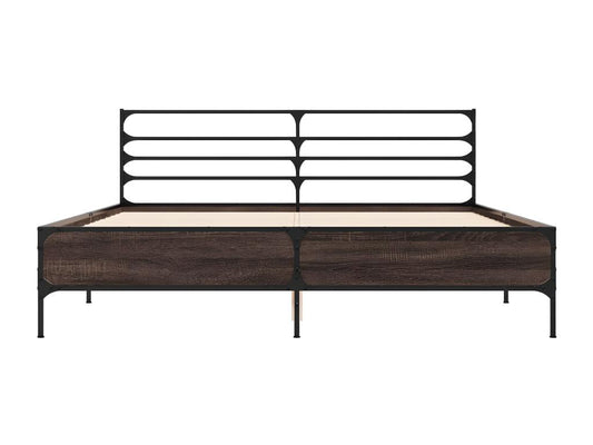 Cadre de lit sans matelas chêne fumé 160x200 cm
