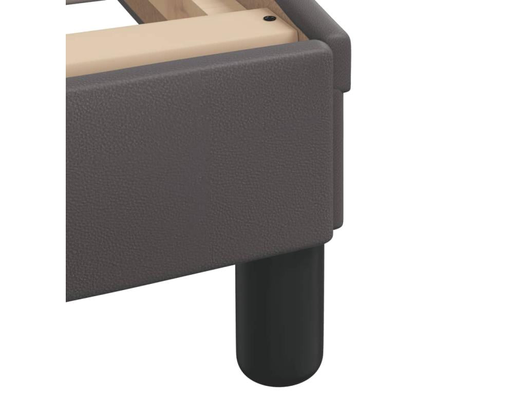 Lit avec matelas gris 90x190 similicuir