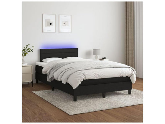Sommier à Vertchez de lit avec matelas LED Noir 120x200 Tissu