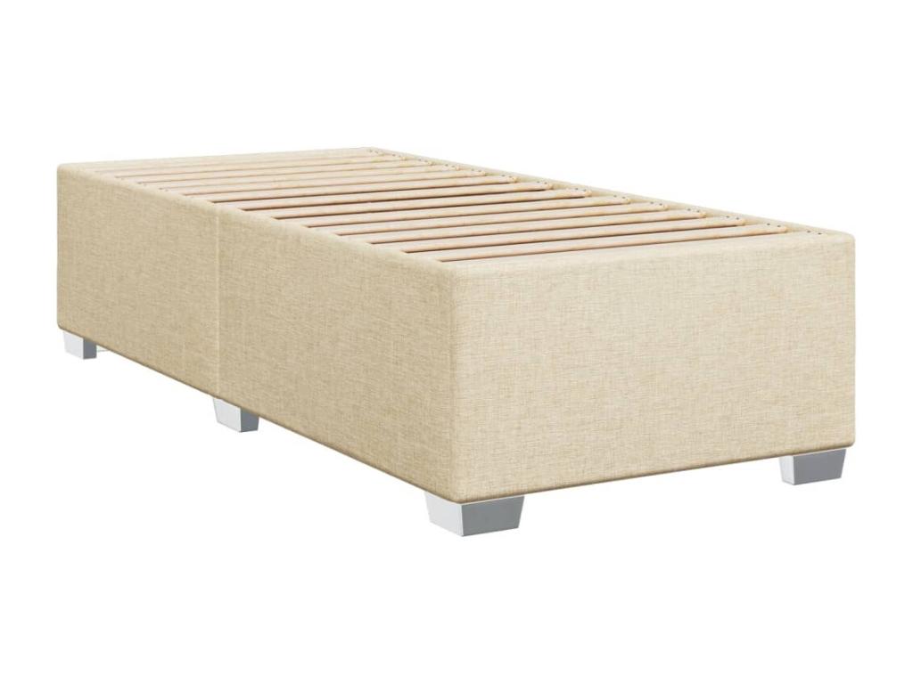 Sommier à Vertchez de lit avec matelas Crème 90x200 cm Tissu