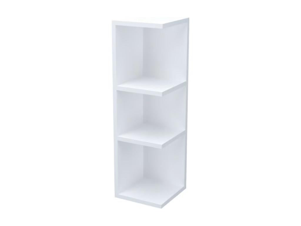Étagère d'angle suspendue couleur blanc brillant - Longueur 20 x Hauteur 65 x Profondeur 21 cm