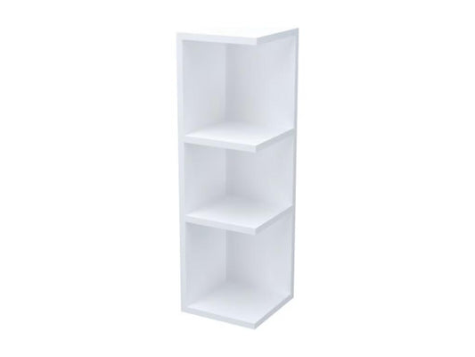 Étagère d'angle suspendue couleur blanc brillant - Longueur 20 x Hauteur 65 x Profondeur 21 cm