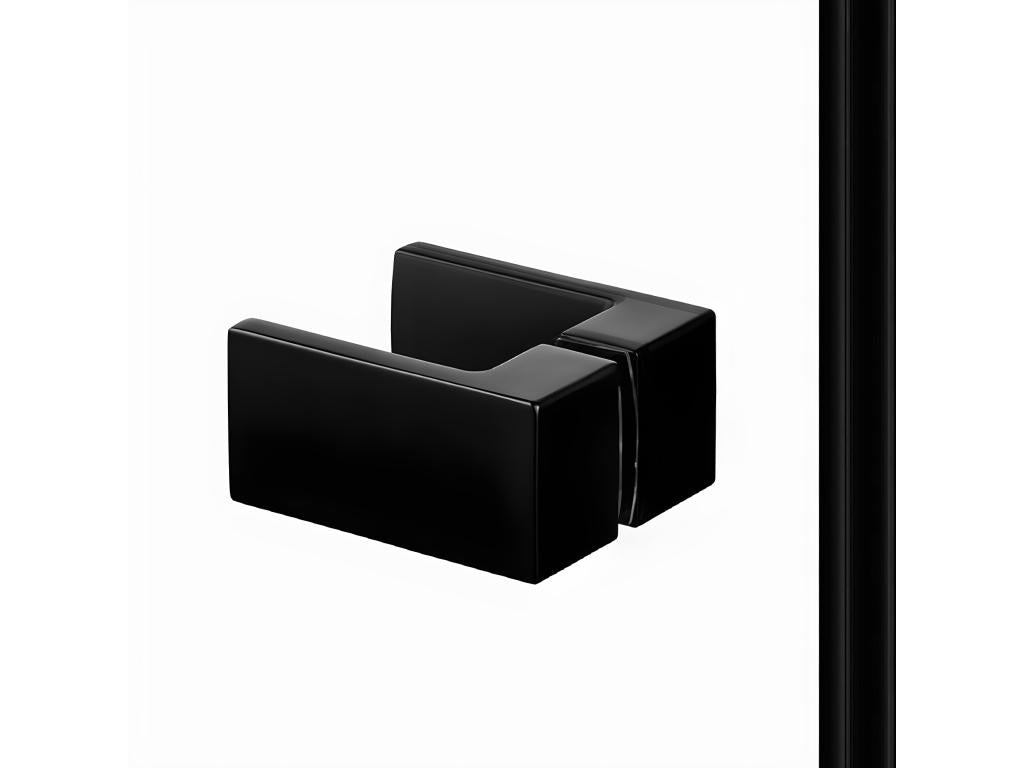 Cabine de douche noire 80x120cm pivotante droite Vertchez BLACK acces de face