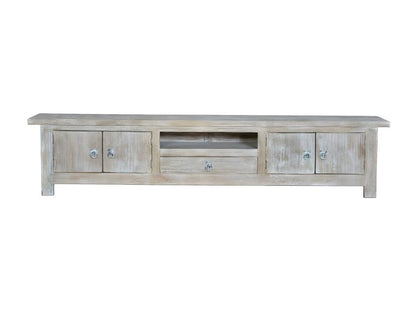 Meuble TV 1 Tiroir Bois Blanc 230x50x44cm - Vertchez