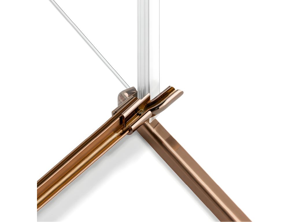 Cabine de douche droite 100x110 pivotante Vertchez COPPER BRUSHED couleur cuivre brossé accès de face