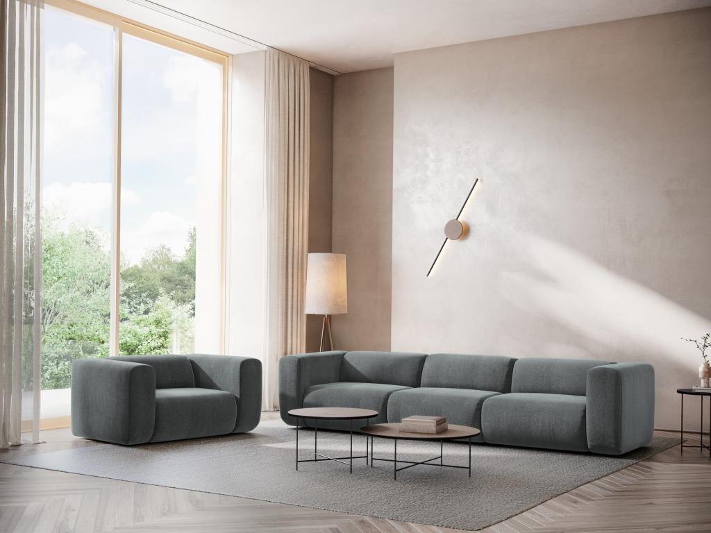 Module avec accoudoirs droit en tissu chenille - graphite - Vertchez