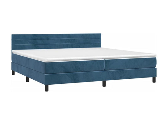 Lit à sommier tapissier et matelas Bleu foncé 200x200cm Velours