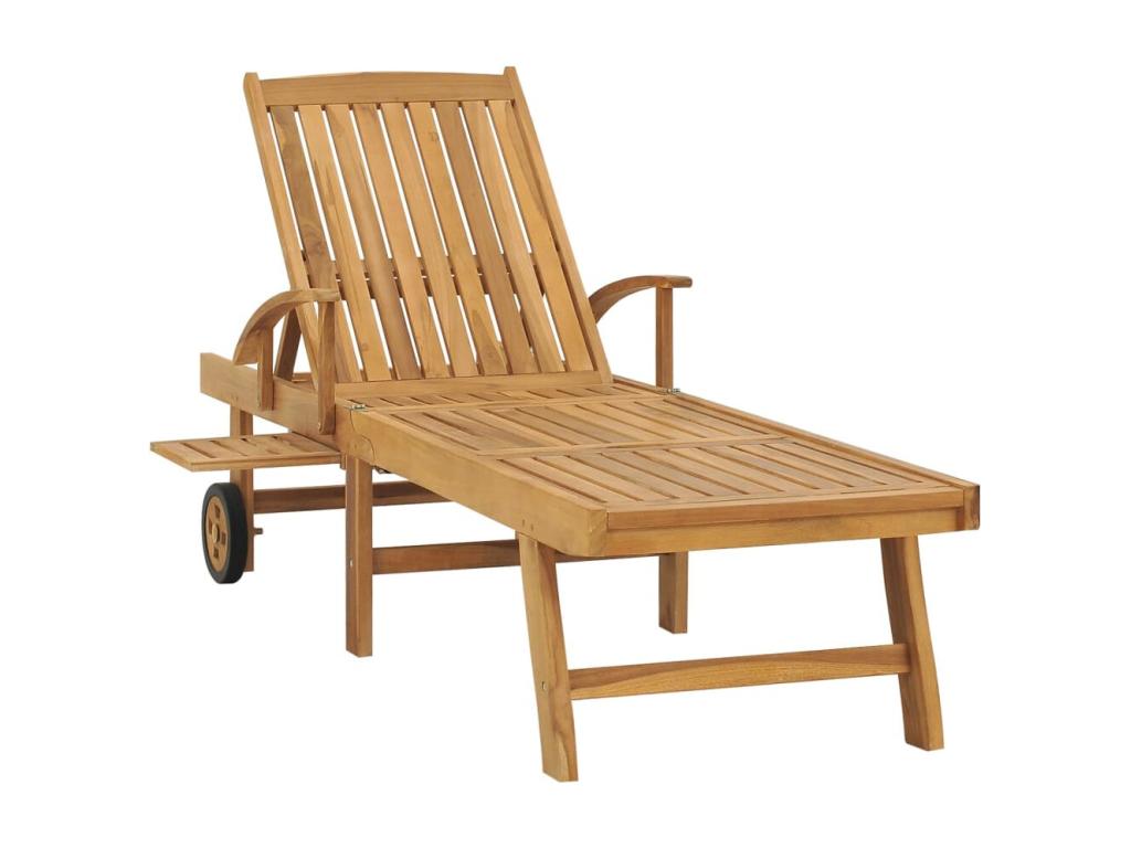 Transat chaise longue bain bois marron 195x59.5x52.5 cm 02 0012609