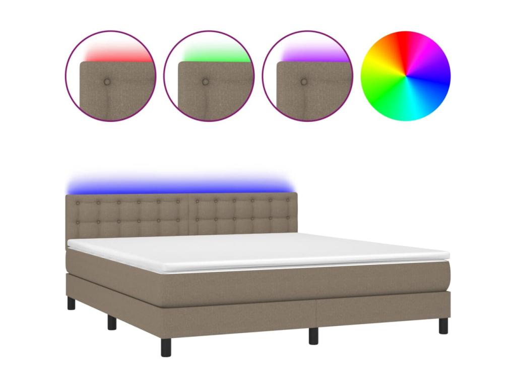 Sommier à Vertchez de lit avec matelas LED Vertchez 160x200 Tissu