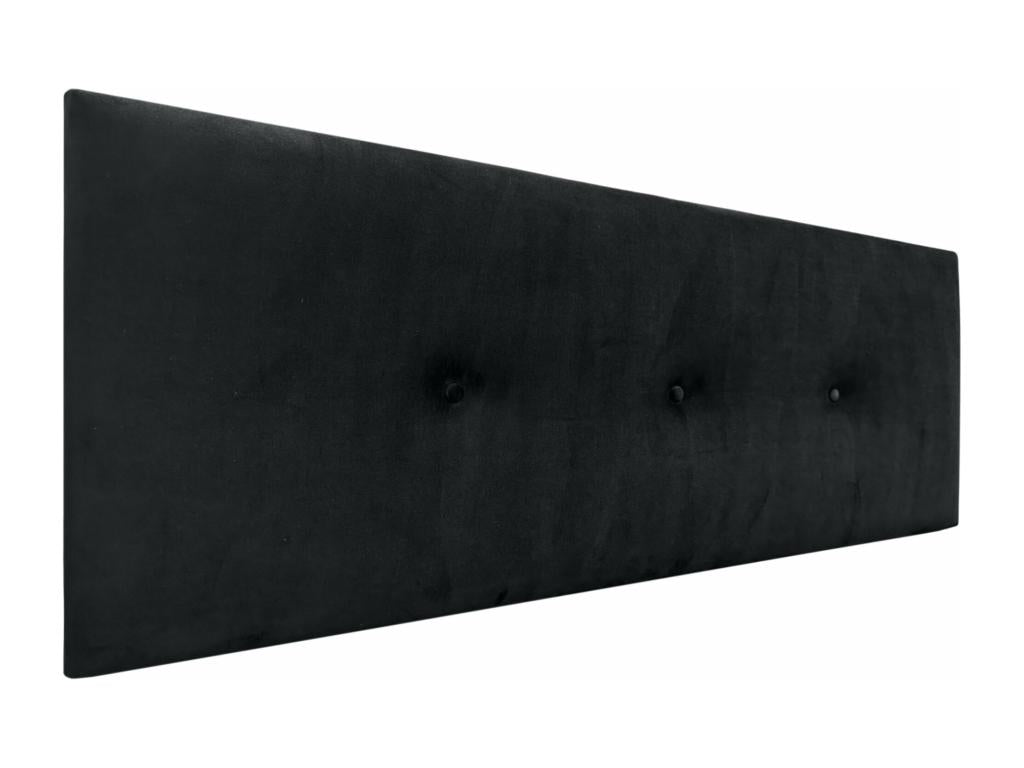Vertchez Tête de Lit Velours Lisse avec Boutons 135x50 Lits 120/135/140 - Noir