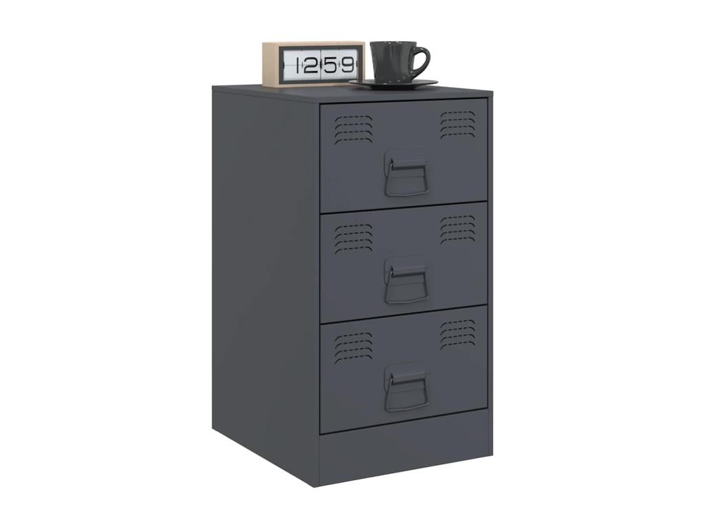 Tables de chevet 2 pcs anthracite 34.5x39x62 cm acier