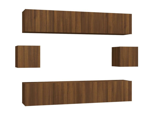 Ensemble de meubles TV 6 pcs Chêne marron Bois d'ingénierie