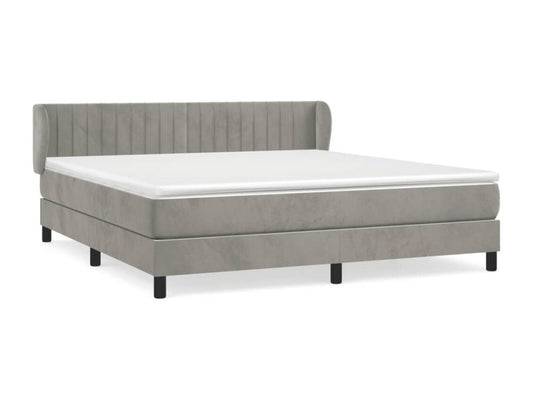 Lit à sommier tapissier et matelas Gris clair 180x200cm Velours