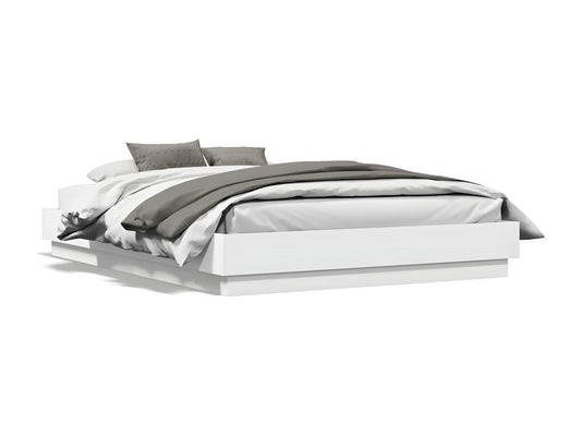 Cadre de lit avec LED sans matelas blanc 120x190 cm