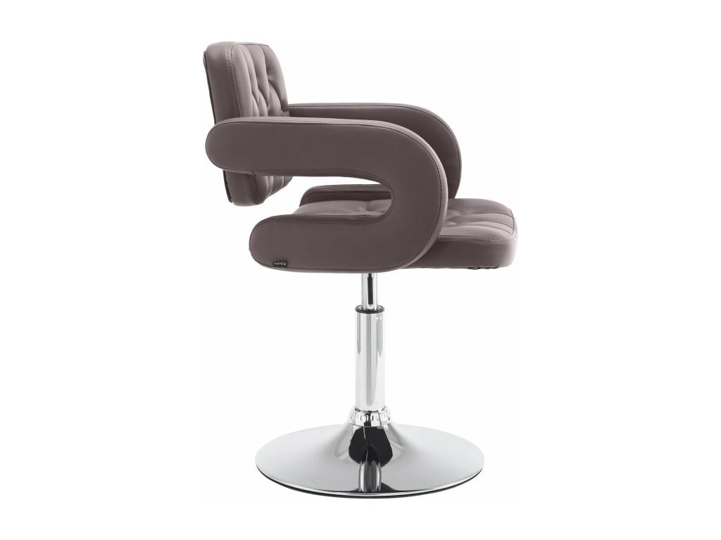 Fauteuil pivotant - Similicuir / Métal chromé - Marron - Vertchez