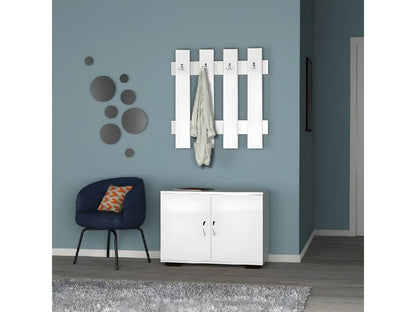 Meuble d'Entrée Vertchez Blanc 72x35x129 cm Vertchez